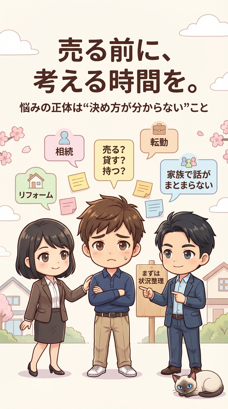 決め方が分からず悩む状態を表すイラスト